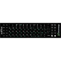Наклейка на клавиатуру Grand-X 68 keys Green, Latin Ukr white (GXDGUA)