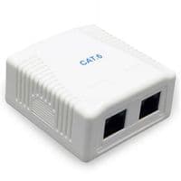 Розетка Cablexpert (NCAC-2U6-01) 2хRJ-45, Cat6, зовнішня, білий