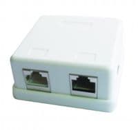 Розетка Cablexpert (NCAC-HS-SMB2) 2хRJ-45, Cat5Е, зовнішня, білий