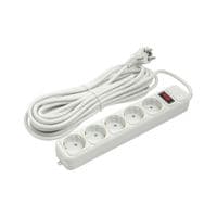 Фільтр живлення PowerPlant JY-1056/10 (PPSA10M100S5) 5 розеток, 10 м, білий