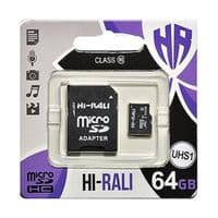 Карта памяти MicroSDXC  64GB Class 10 Hi-Rali + SD-adapter (HI-64GBSDCL10-01)