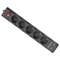 Фільтр мережі DEFENDER (99751)DFS 751 1,8 м, 5 розеток, 2xUSB, 2.1A