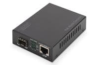 Медіа-конвертор DIGITUS Gigabit PoE+, RJ45/SFP, 802.3at, 30W, incl. PSU