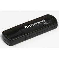 USB флеш накопичувач Mibrand 4 ГБ Grizzly Black USB 2.0 (MI2.0/GR4P3B)