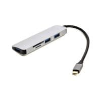 Концентратор USB-C PowerPlant CA912100 USB-C-2хUSB3.0, SD, microSD