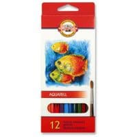 Олівці кольорові Koh-i-Noor Mondeluz Рибки акварельні 12 кольорів (3716_p)