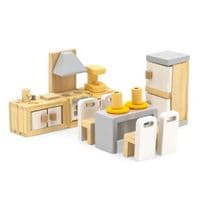 Ігровий набір Viga Toys Дерев'яні меблі для ляльок PolarB Кухня та їдальня (44038)