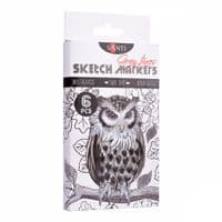Маркер Santi набор двусторонних sketch Gray tones 6 шт (390544)
