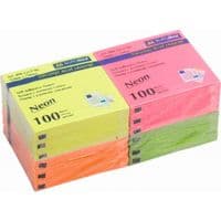 Бумага для заметок Buromax with adhesive layer 76х76мм, 12*100sheets, NEON colors (BM.2312-98)