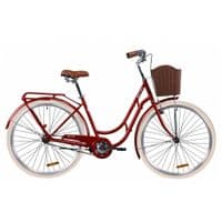 Велосипед Дорожник 28" RETRO рама-19" St 2020 рубиновый, багажник+корзина (OPS-D-28-182)