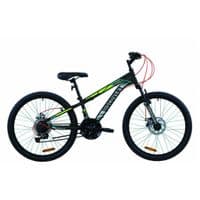 Велосипед Discovery 24" RIDER AM DD рама-11,5" St 2020 черно-салатно-серый (OPS-DIS-24-205)