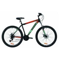 Велосипед Discovery 27.5" TREK AM DD рама-17,5" St 2020 черно-красный с бирюзовы (OPS-DIS-27.5-010)