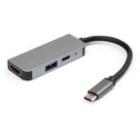 Концентратор Vinga Type-C до 4K HDMI+USB3.0+PD алюміній (VCPHTC3AL)