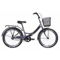 Велосипед Formula 24" SMART Vbr рама-15" 2021 багажник+корзина Grey/Black (OPS-FR-24-246)