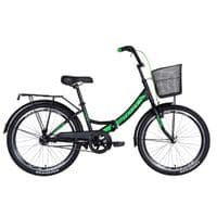 Велосипед Formula 24" SMART Vbr рама-15" 2021 багажник+корзина Black/Green (OPS-FR-24-244)
