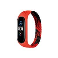 Ремінець BeCover Elastic Nylon Style для Xiaomi Mi Smart Band 5/Mi Smart Band 6 Size M Black/Red (706146)