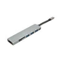 Концентратор USB-C PowerPlant CA912094 USB 3.1 Type-C - USB Hub, HDMI, Card Reader (SD, micro SD)