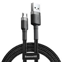 Кабель Baseus Cafule USB-microUSB, 2.4А, 1м Black/Grey (CAMKLF-BG1)