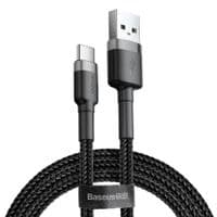 Кабель Baseus Cafule Series USB-USB Type-C, 1м сірий/чорний (CATKLF-BG1)