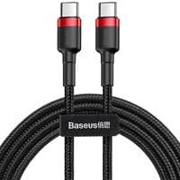 Кабель Baseus Cafule Series Type-C PD2.0 60W Flash USB Type-C-USB Type-C, 1м Чорний/Червоний (CATKLF-G91)