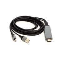 Кабель PowerPlant (CA912025) HDMI-USB(AM)/USB Type-C, 1м Black