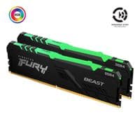 Модуль памяти для компьютера DDR4 16GB (2x8GB) 3600 MHz Fury Beast RGB HyperX (Kingston Fury) (KF436C17BBAK2/16)