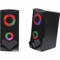 Колонки акустичні, пластиковий корпус, 6 Вт, USB живлення, RGB підсвічування, пульт управління, чорний колір