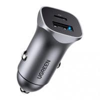 Авто заряджання UGREEN CD130 20W USB + Type-C PD Car Charger (Сірий)