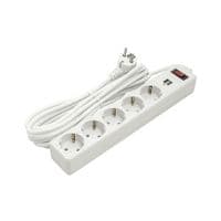 Фільтр живлення PowerPlant JY-1056U/5 (PPSA10M50S5U) 5 розеток, 2xUSB 2.1A, 5 м, євростандарт, білий