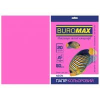 Папір Buromax А4, 80г, НЕОН малиновий, 20ш (BM.2721520-29)