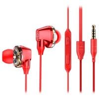 Наушники Baseus Encok H10 Dual Moving-coil Wired Control Headset Red