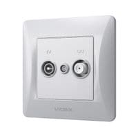 ТВ розетка Videx BINERA TV+SAT кінцевий срібний шовк (VF-BNSK2TVSATE-SS)