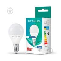 Лампочка TITANUM G45 6W E14 3000K (TLG4506143)
