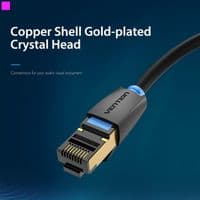 Патч-корд Vention CAT 8 SFTP Ethernet, 1,5 м, чорний (IKABG)