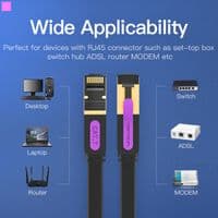 Патч-корд Vention CAT7 SSTP Ethernet, 5 м, чорний (ICABJ)