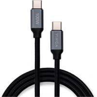 Дата кабель USB Type-C до Type-C 1,0 м 100 Вт E-Mark Chip Nylon Vinga (VCPCTC100BK)