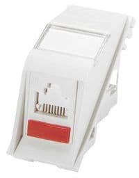 Модуль Euromod 50x25 1xRJ45, M1 угловой, UTP, Powe rCat6, белый MEU-00056-02