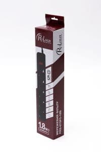 Фильтр питания ProLogix (PRS-075P5-18B) 0.75 мм, 5 розеток, 1.8 м, черный
