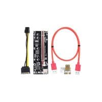 Райзер RX-riser 009S Plus Dynamode PCI-E x1 to 16x 60cm USB 3.0 Red Cable SATA to 6Pin Power