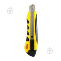 Ніж канцелярський H-Tone 18 мм жовтий з гумовими вставками (KNIFE-HT-JJ40607-18)