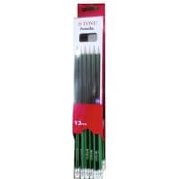 Карандаш графитный H-Tone НВ, с резинкой, черный с зеленым, уп. 12 шт (PENCIL-HT-JJ30128)