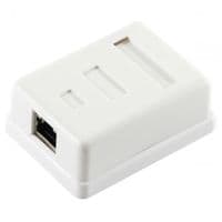 Розетка RJ45 (мережева), 1-портова FTP, біла, 6E категорія, Ritar (12472)