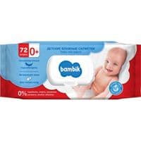 Дитячі вологі серветки Bambik із екстрактом липи 4 пачки по 72 шт. (43406000)