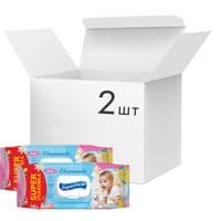 Дитячі вологі серветки Superfresh Baby Chamomile із клапаном 2 пачки по 120 шт. (42105632)
