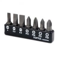 Набір біт Toptul 1/4" 7од. (SL: 4*0.5, 5.5*1, 6.5*1.2; PH1, PH2; PZ1, PZ2)