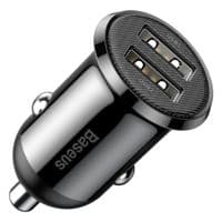 Автомобильное зарядное устройство Baseus Grain Pro (2USB, 4.8A) Black (CCALLP-01)