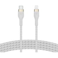 Дата кабель USB-C to Lightning 1.0m BRAIDED SILICONE white Belkin (CAA011BT1MWH)