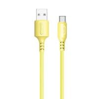 Дата кабель USB 2.0 AM до Type-C 1.0m soft silicone yellow ColorWay (CW-CBUC043-Y)