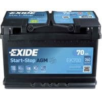 Аккумулятор автомобильный EXIDE START-STOP AGM 70A (EK700)