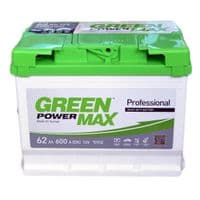 Аккумулятор автомобильный GREEN POWER MAX 62А (+/-) (000022380)